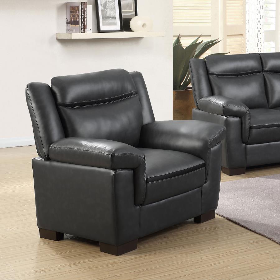 Arabella - Upholstered Padded Arm Accent Chair - Gray by CoasterEveryday | Bel Furniture