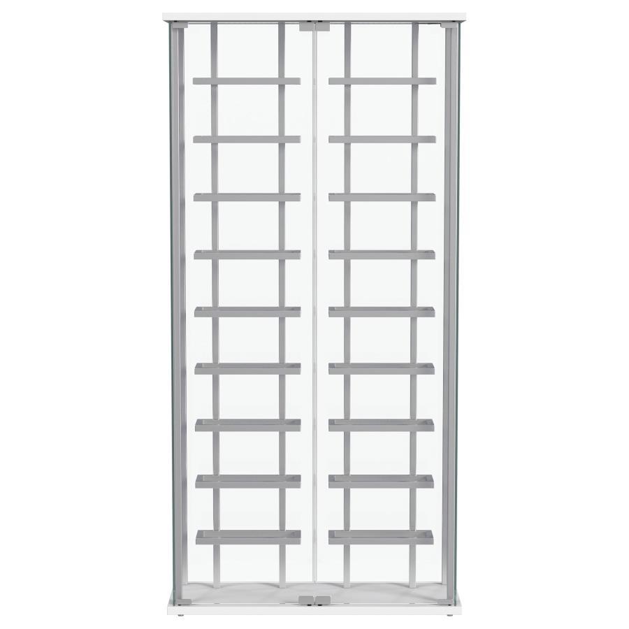 Montara - Tempered Glass Wine Storage LED Curio Cabinet - Chrome by Coaster Fine Furniture | Bel Furniture