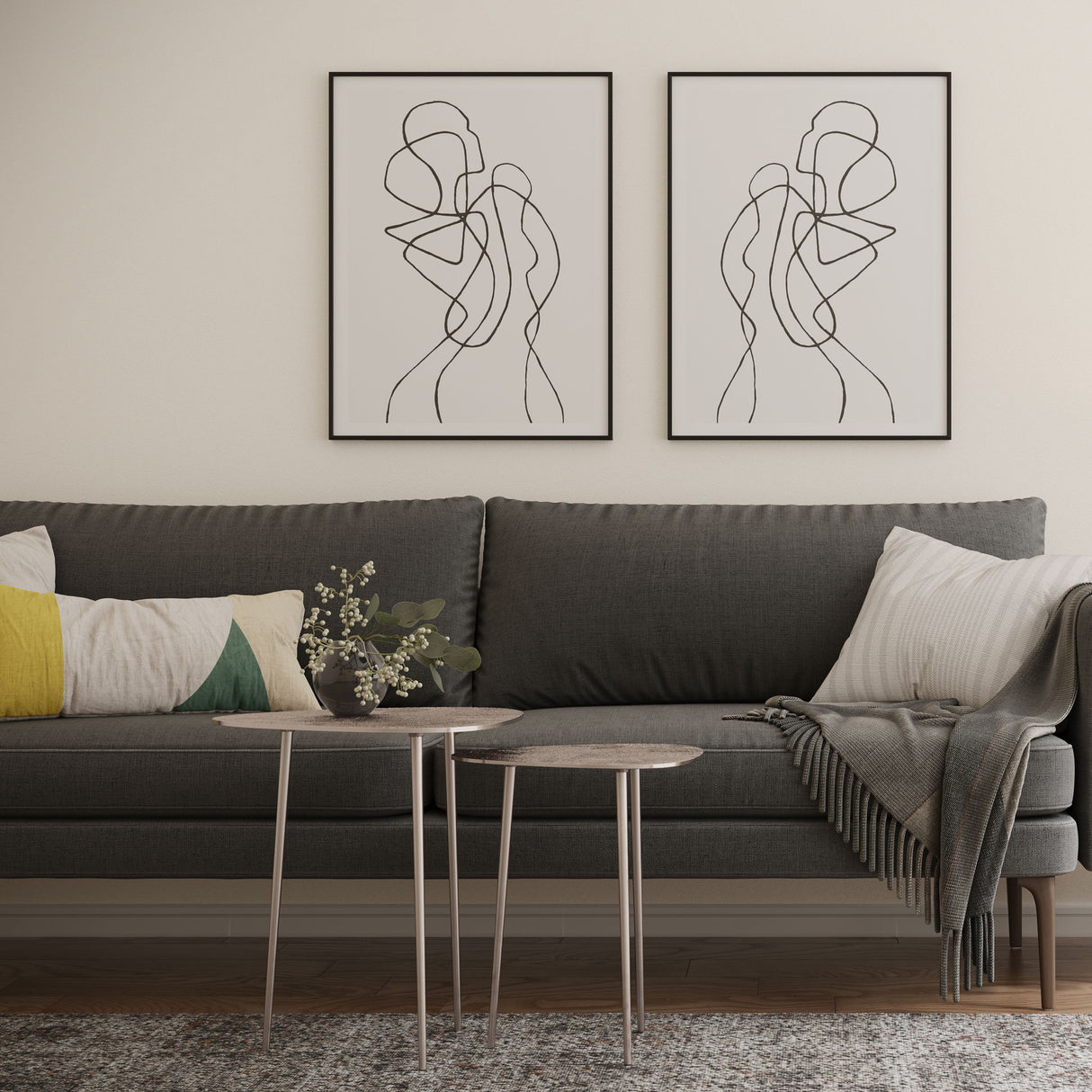 Shelton - 2 Piece Metal Nesting Table - Nickel by Simpli-Home | Bel Furniture