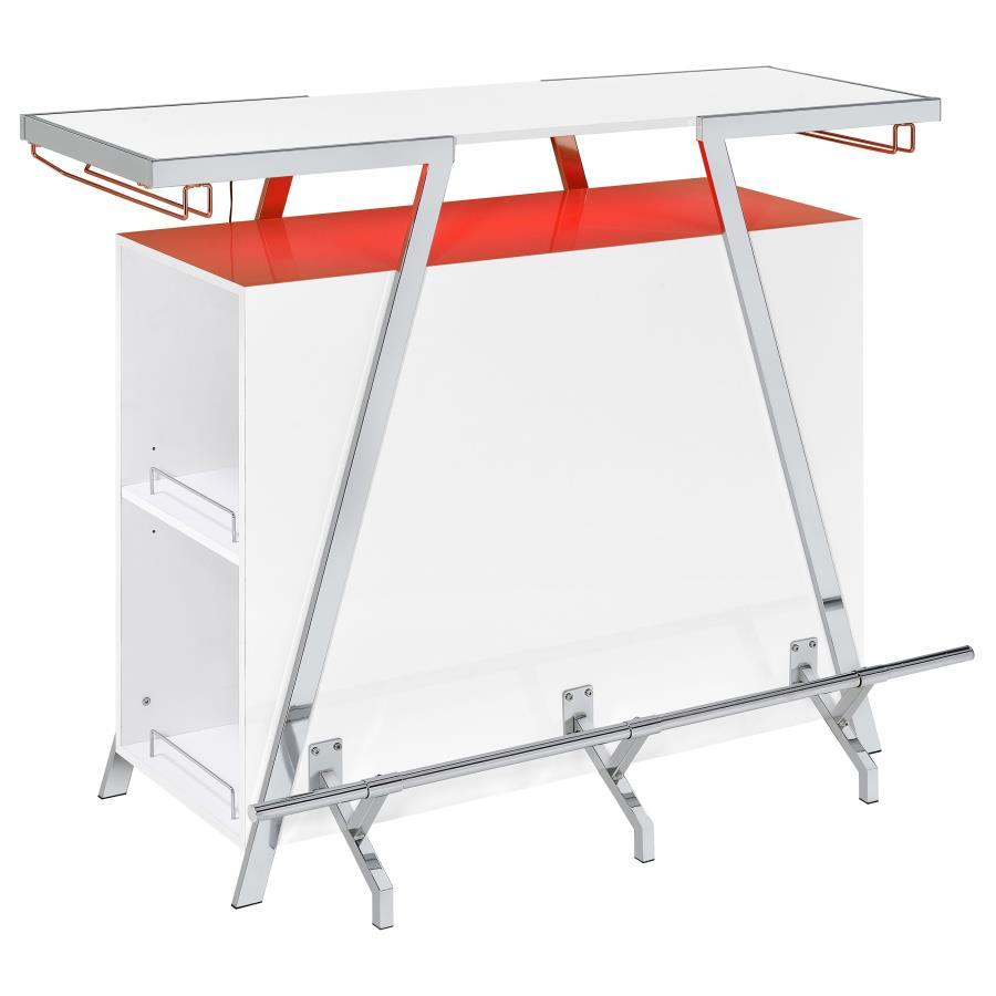 Araceli - Freestanding LED Home Bar Cabinet - White High Gloss by Coaster Fine Furniture | Bel Furniture