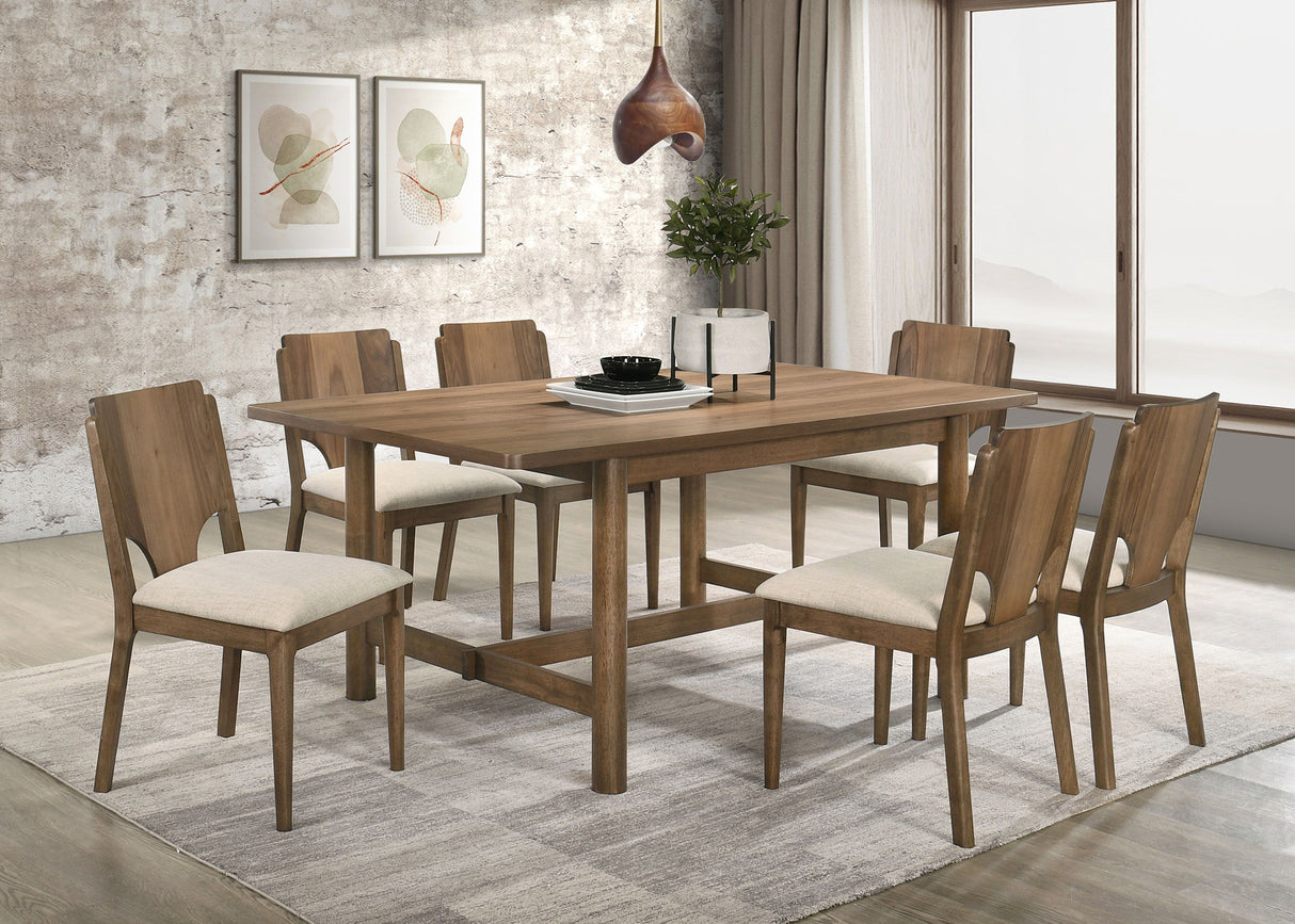 Biltmore - Wood Dining Table Set Dark Brown 7 Pc. Rectangular Table, 6 Chairs by Coaster Fine Furniture | Bel Furniture