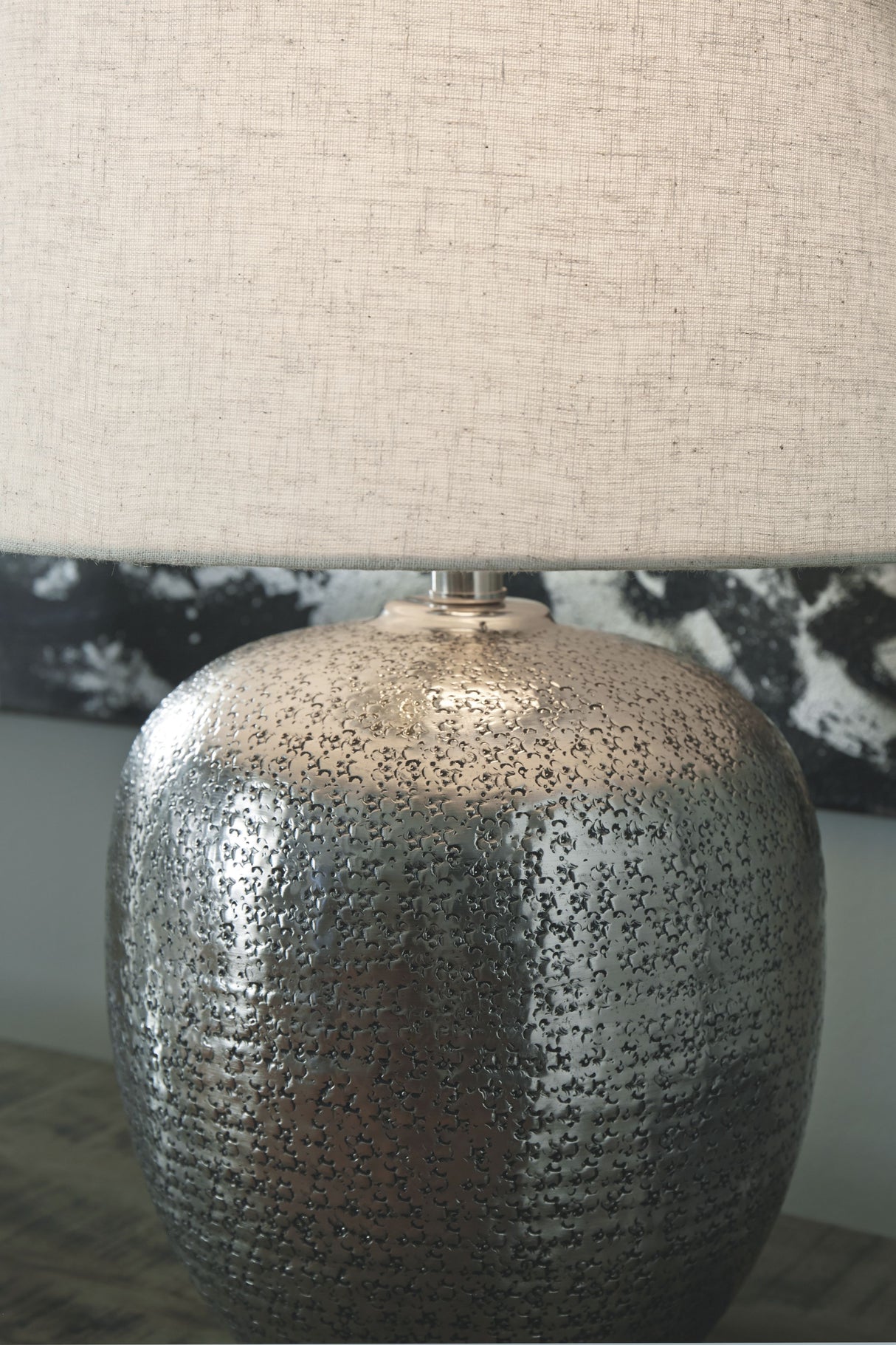 Magalie - Antique Silver Finish - Metal Table Lamp by Signature Design by Ashley® | Bel Furniture