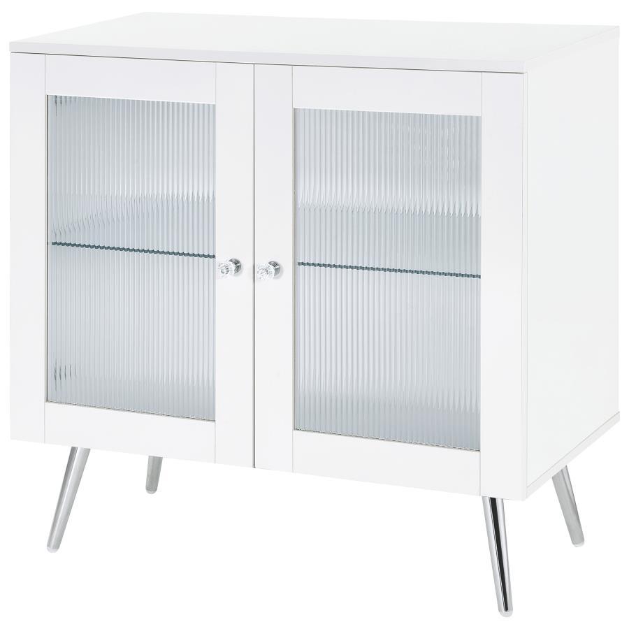 Nieta - 2 Door Engineered Wood Accent Cabinet - White High Gloss by Coaster Fine Furniture | Bel Furniture