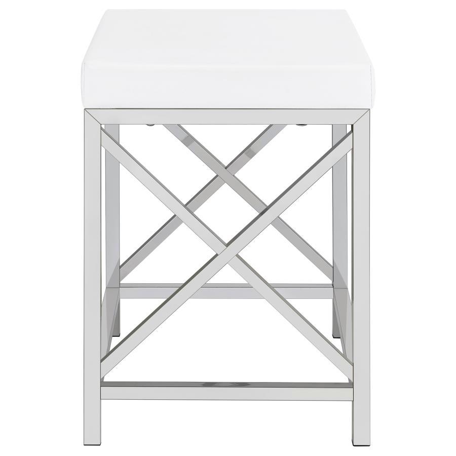 Eliza - Vanity Set With Lighting & Stool - White And Chrome by Coaster Fine Furniture | Bel Furniture