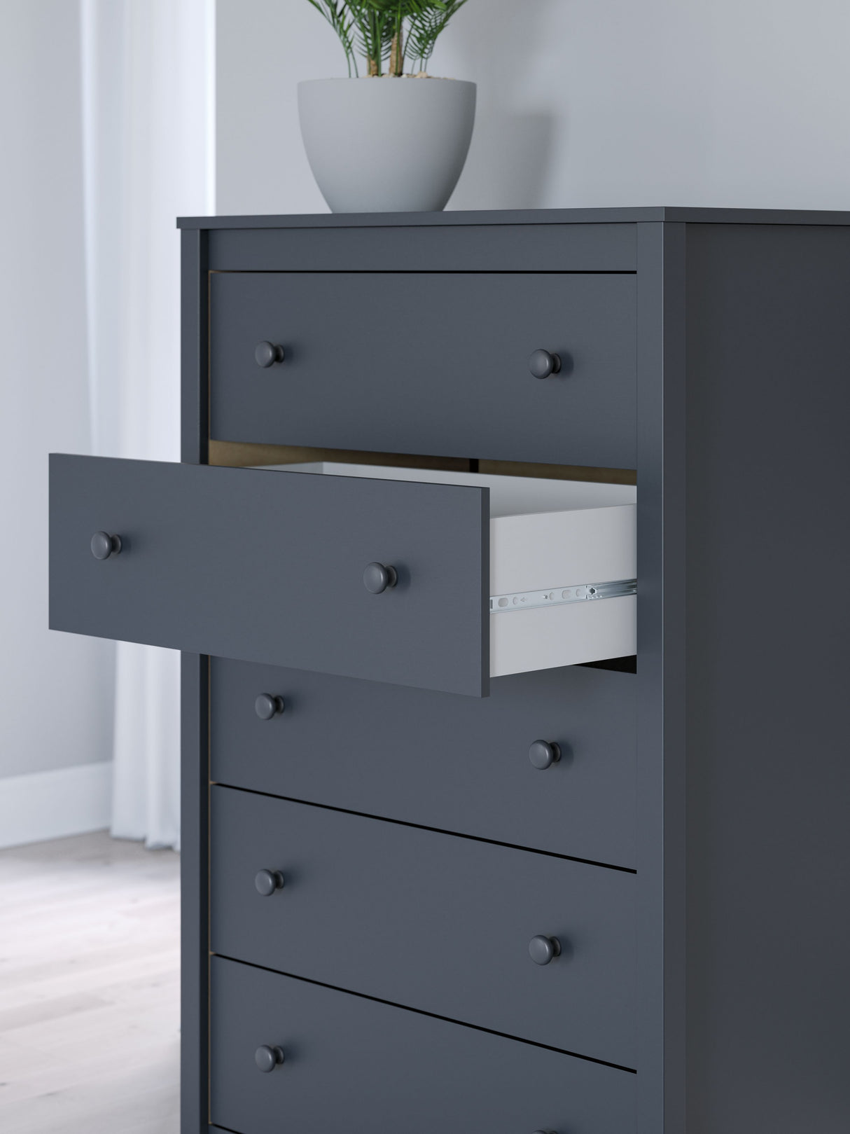 Simmenfort - Navy Blue - Five Drawer Chest by Signature Design by Ashley® | Bel Furniture