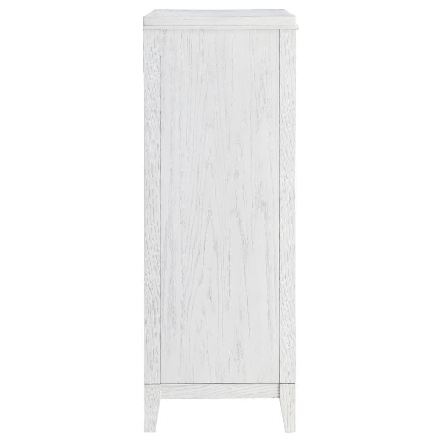 Marielle - 5-Drawer Bedroom Chest - Distressed White by CoasterEveryday | Bel Furniture
