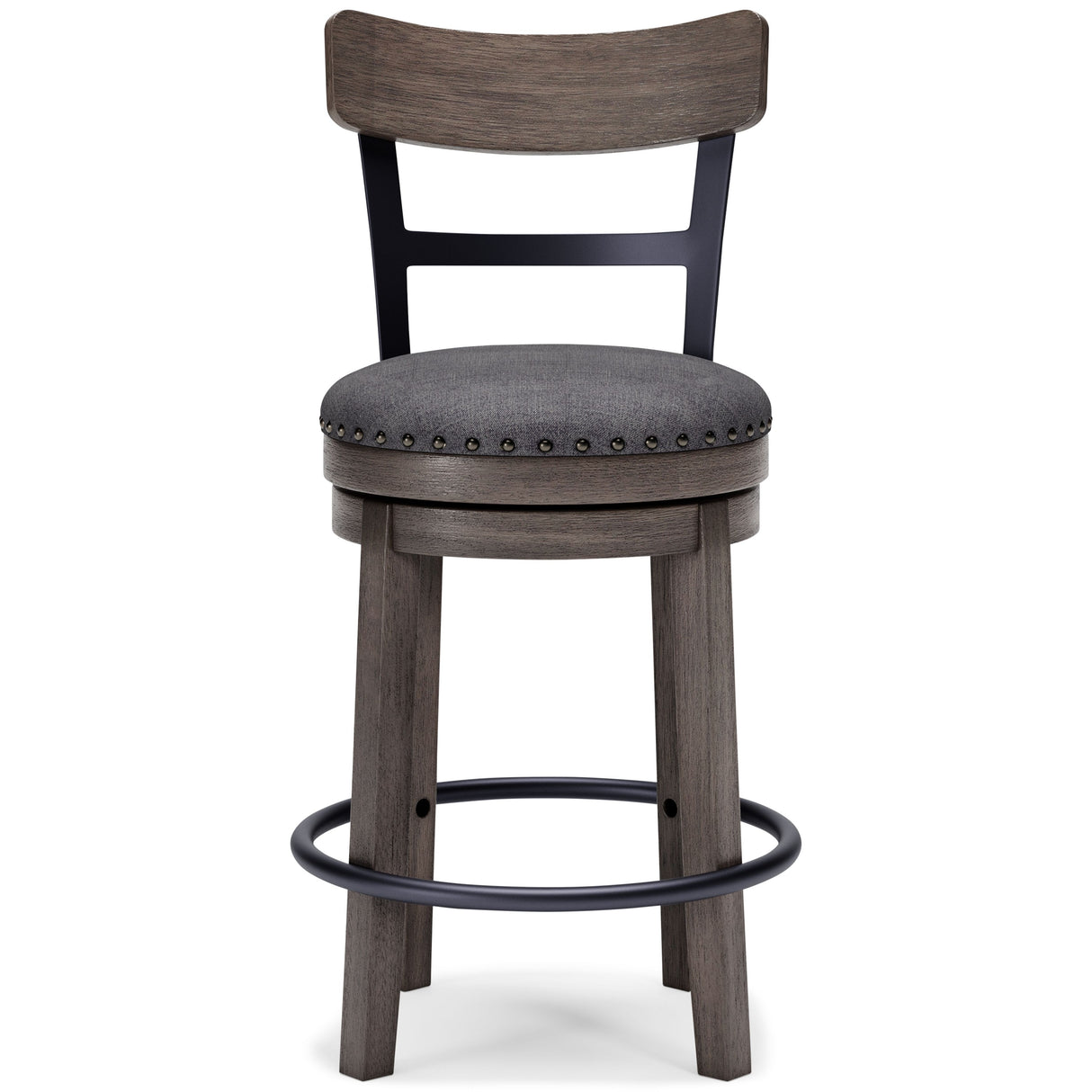 Caitbrook - Gray - UPH Swivel Barstool by Signature Design by Ashley® | Bel Furniture