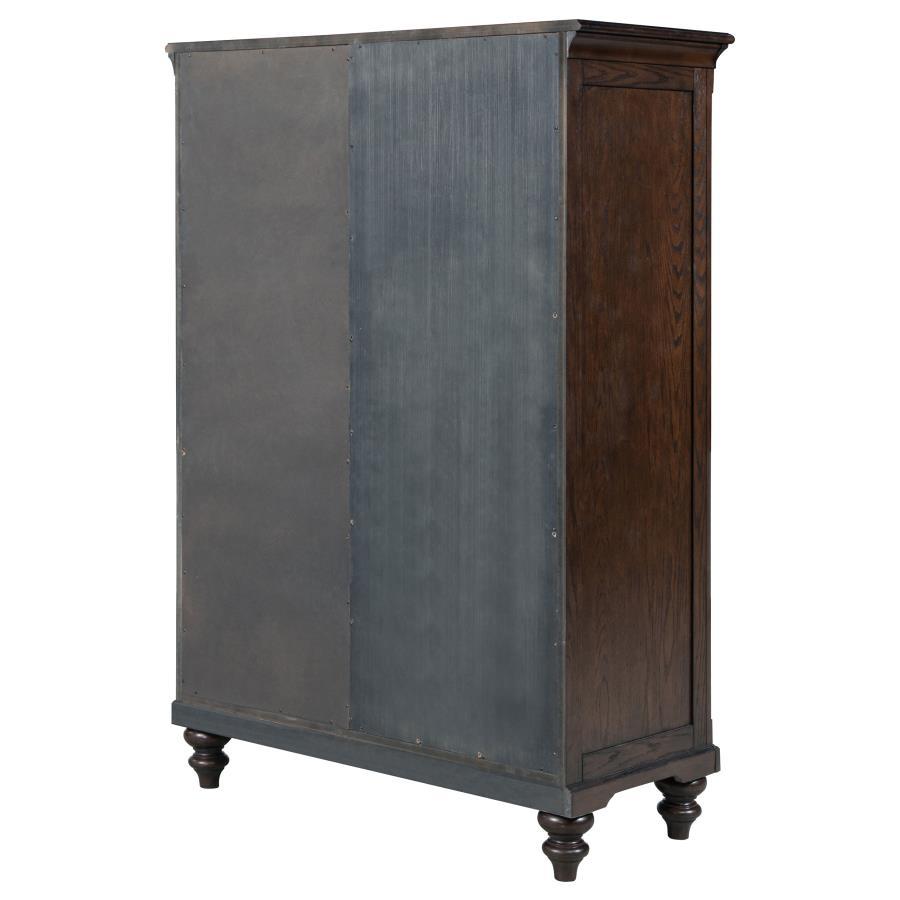 Andover - 6-Drawer Tempered Glass Door Chest - Dark Oak by Coaster Fine Furniture | Bel Furniture