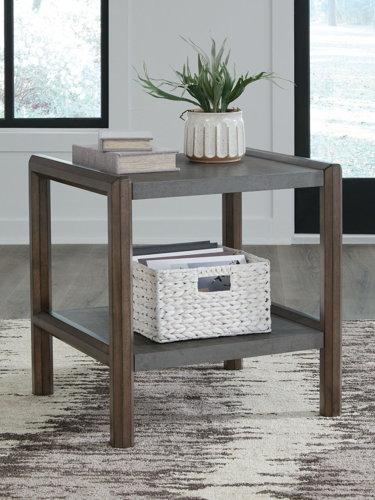 Kallenny - Brown / Gray - Rectangular End Table by Signature Design by Ashley® | Bel Furniture