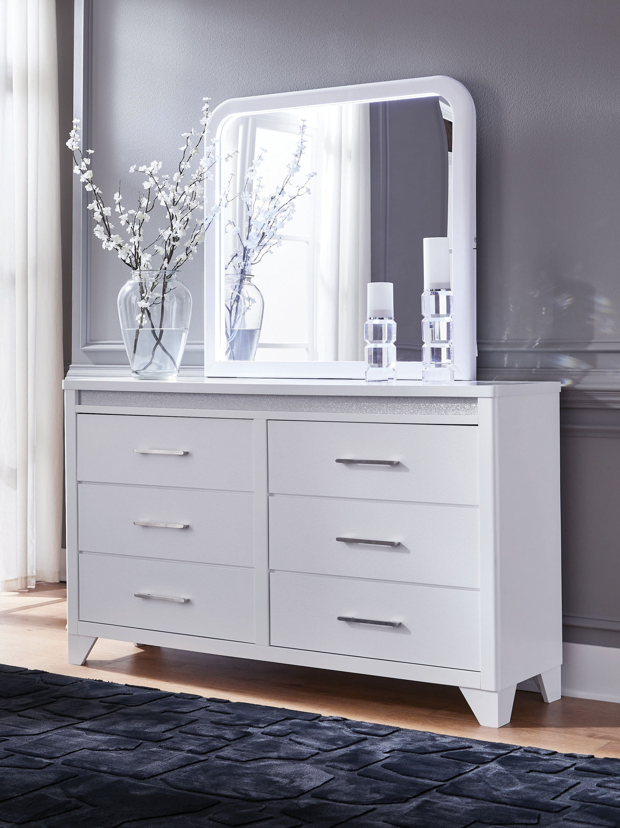 Jarlee - White - Dresser And Mirror by Signature Design by Ashley® | Bel Furniture