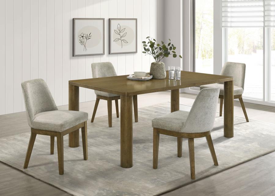 Castlewood - Rectangular Wood Dining Table - Brown Oak by Coaster Fine Furniture | Bel Furniture
