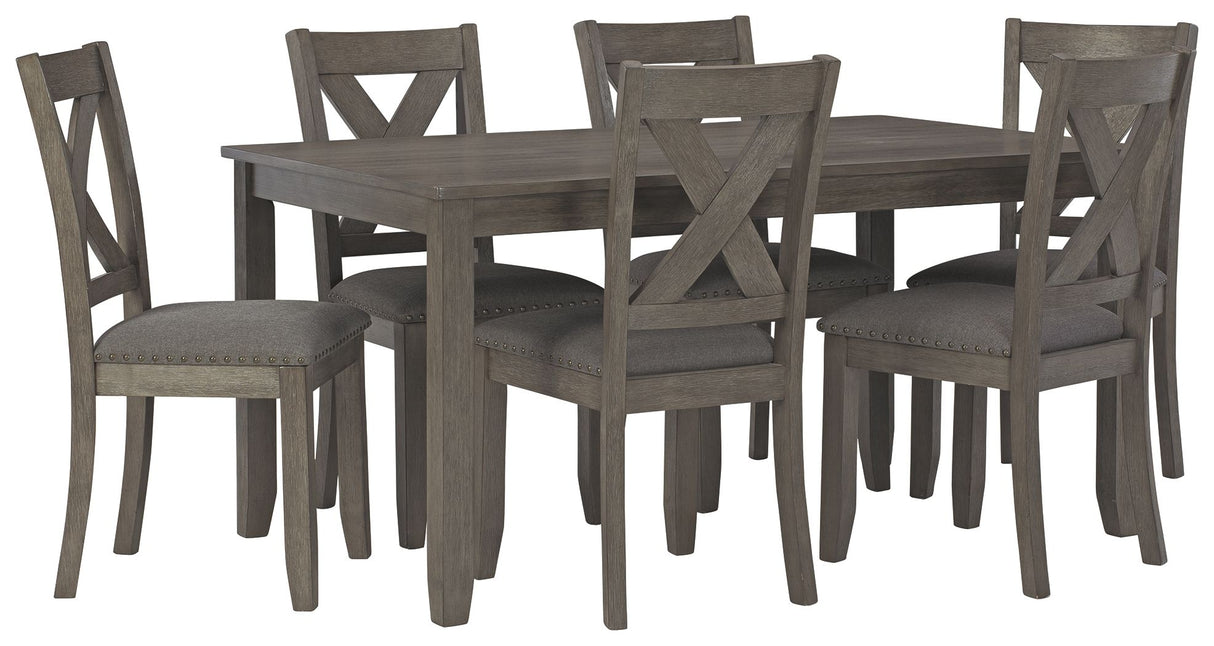 Caitbrook - Gray - RECT DRM Table Set (Set of 7) by Signature Design by Ashley® | Bel Furniture