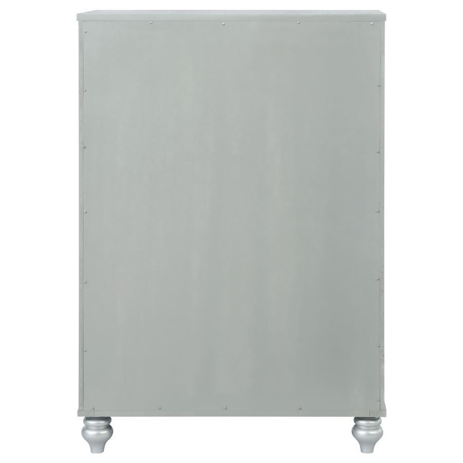 Gunnison - 5-Drawer Bedroom Chest - Silver Metallic by CoasterEssence | Bel Furniture