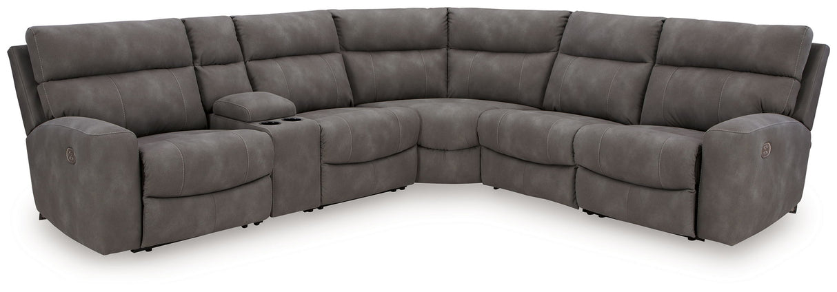 Next-Gen Durapella - Reclining Sectional Dark Gray 6 Pc. Power Reclining Sectional by Signature Design by Ashley® | Bel Furniture