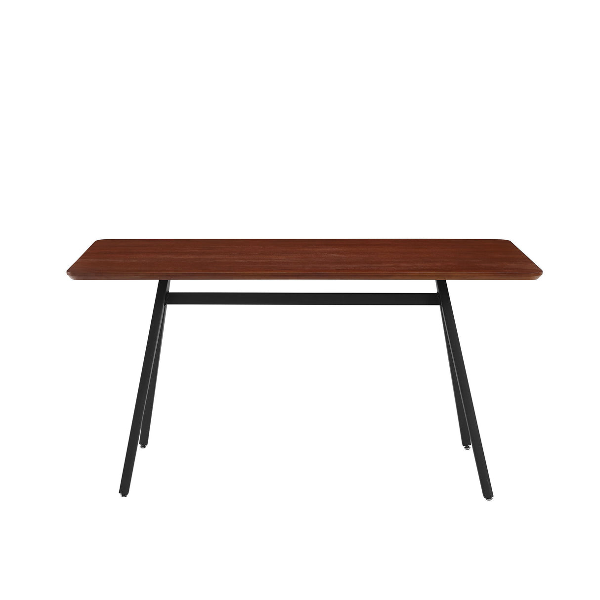 Contemporary V Leg Veneer Dining Table - Dark Walnut by Walker Edison | Bel Furniture