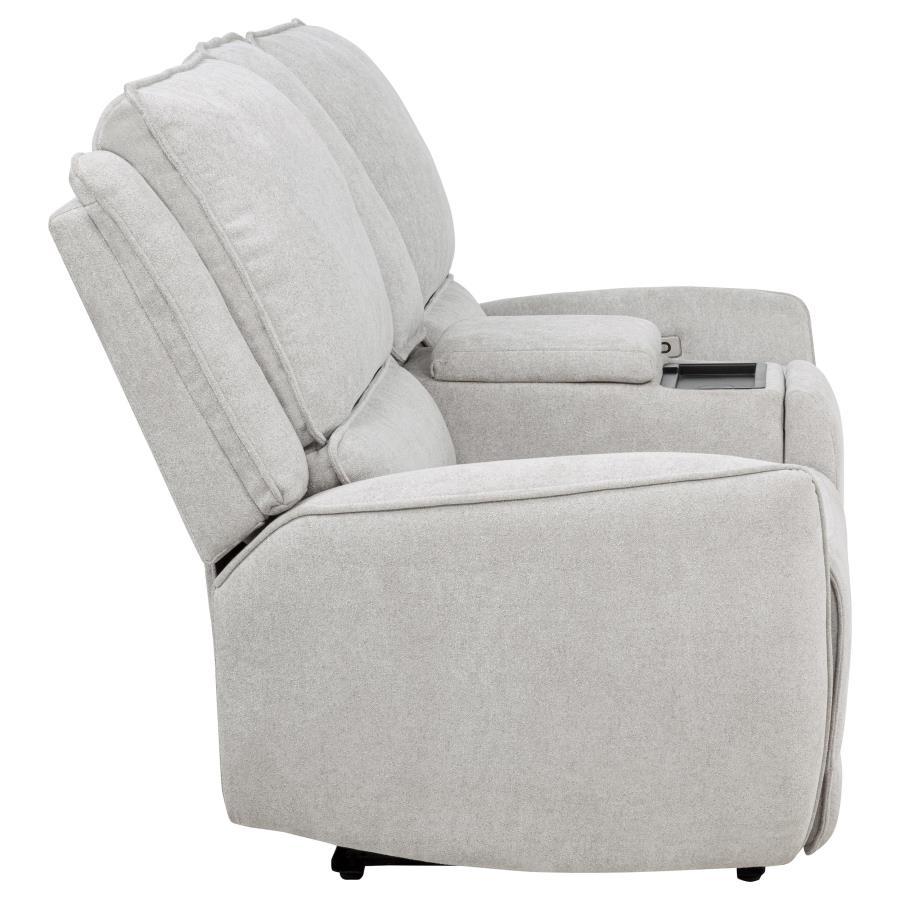 Sylmar - Chenille Upholstered Power Reclining Loveseat - Dove Gray