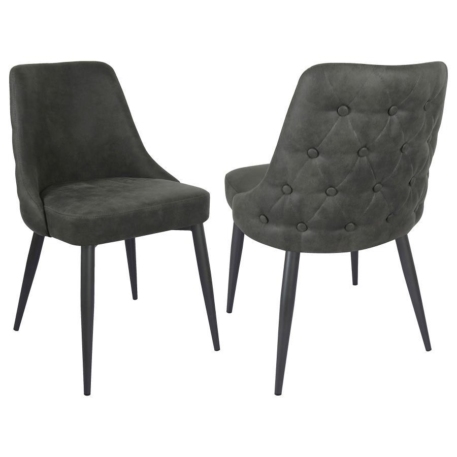 Cosmo - Upholstered Dining Side Chair (Set of 2) Dark Gray by CoasterEveryday | Bel Furniture