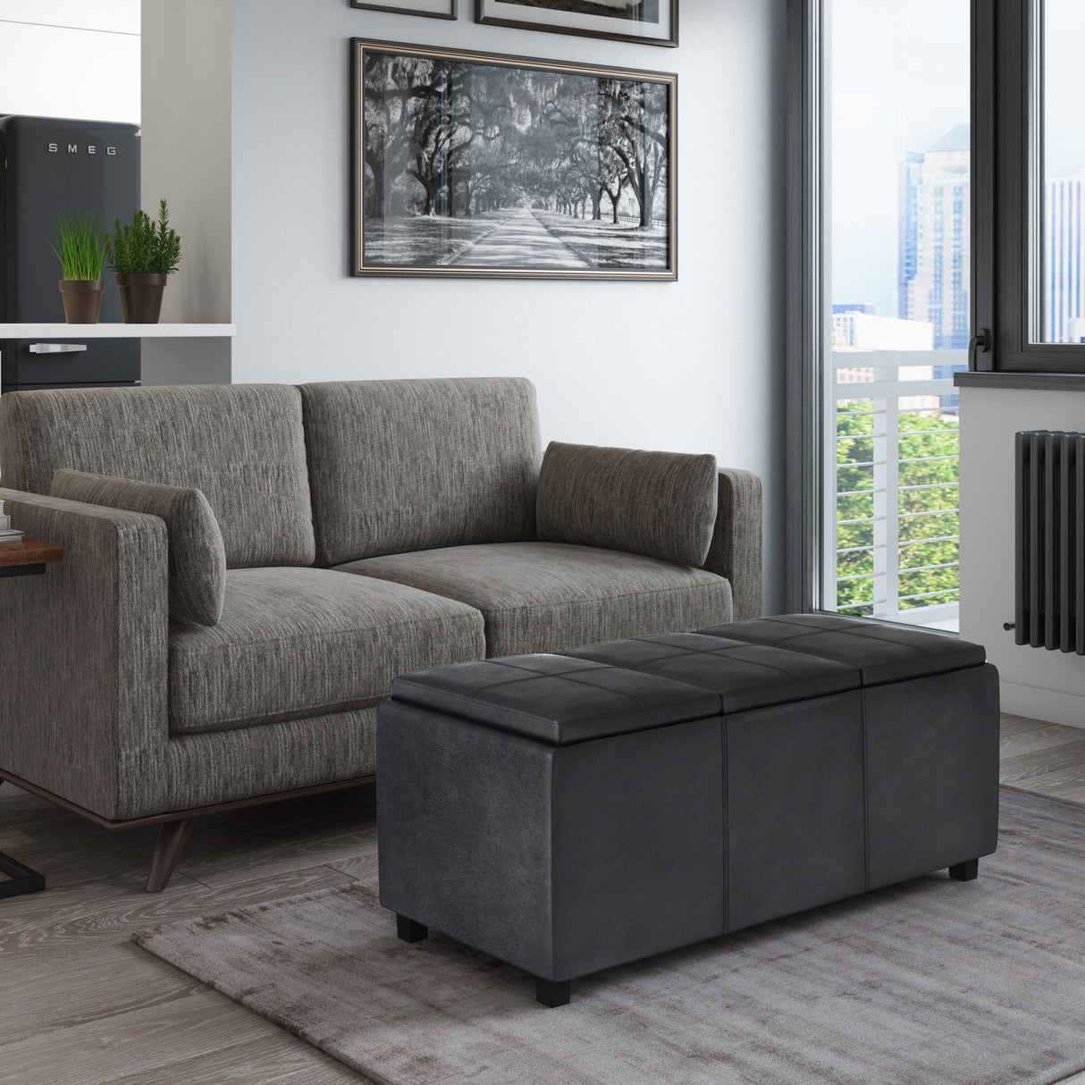 Avalon - Multi Functional Storage Ottoman by Simpli-Home | Bel Furniture