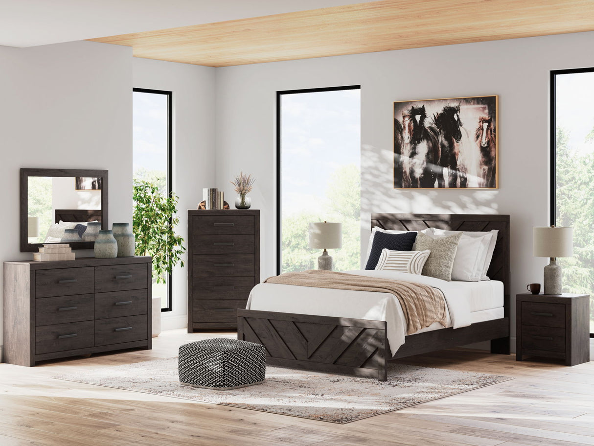 Prendonea - Charcoal - Dresser and Mirror by Signature Design by Ashley® | Bel Furniture