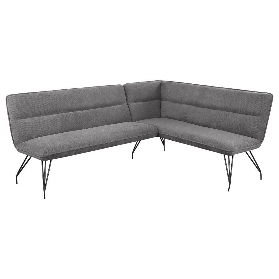 Dodson - Fabric Upholstered L-Shaped Nook Dining Bench Dark Gray by Coaster Fine Furniture | Bel Furniture