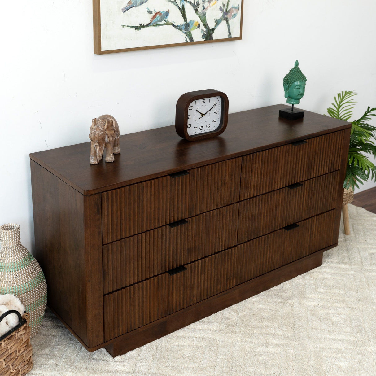 Lola - Mid-Century Modern Dresser With 6 Drawers - Dark Brown by Ashcroft Furniture | Bel Furniture