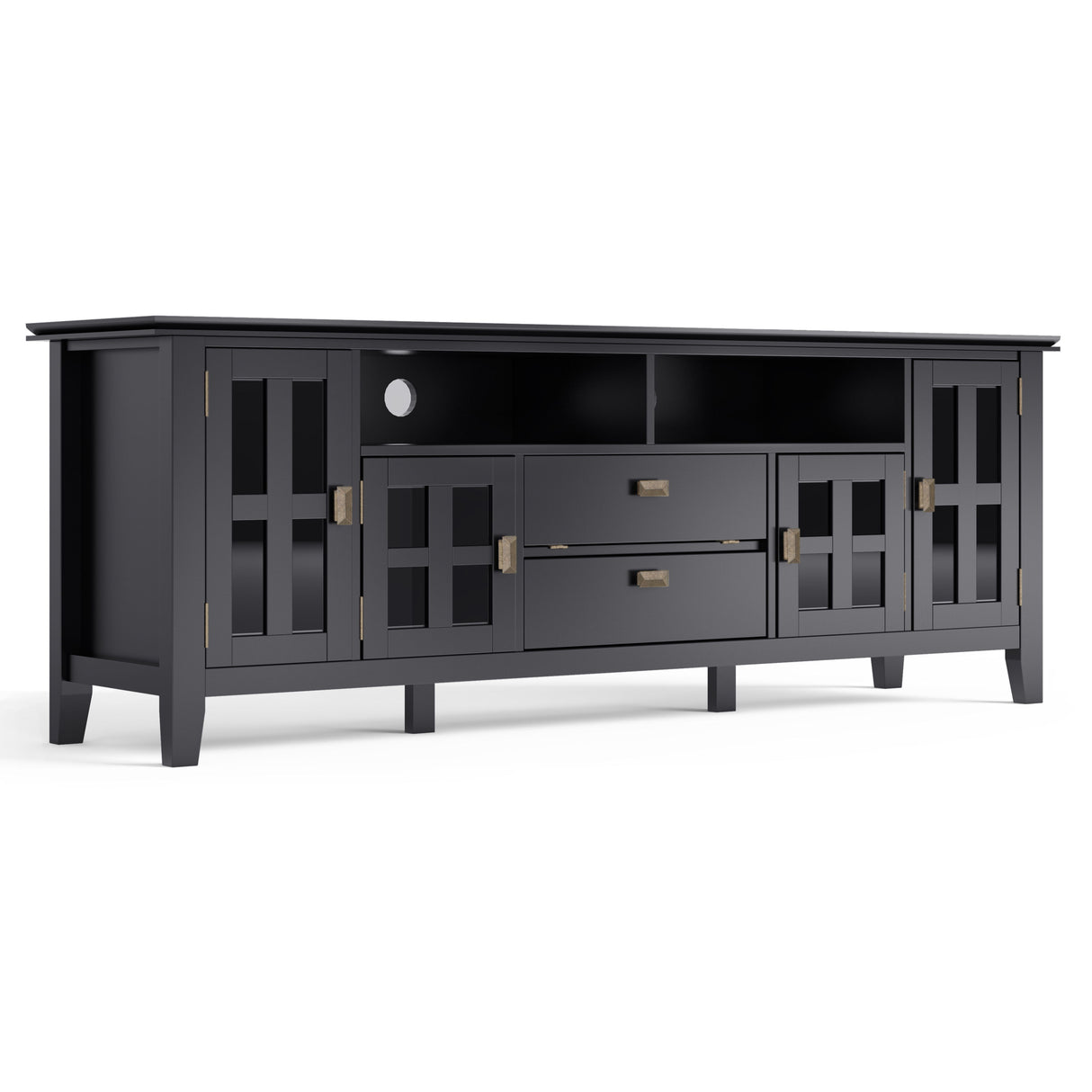 Artisan - TV Media Stand Black by Simpli-Home | Bel Furniture