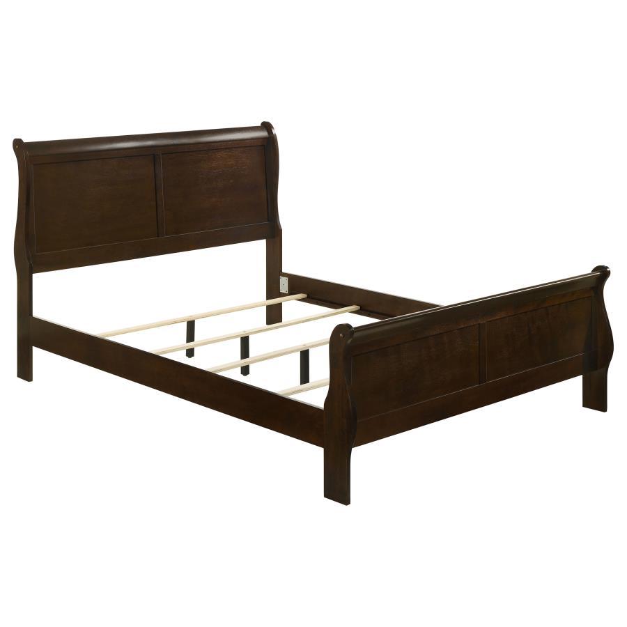 Louis Philippe - Panel Sleigh Bed Dark Brown Queen by CoasterEveryday | Bel Furniture