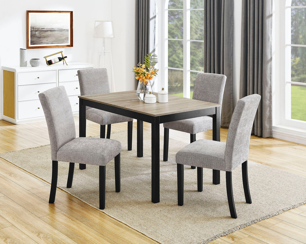 Forana - 5 Piece Dining Room Set - Light Brown / Black by Crown Mark | Bel Furniture