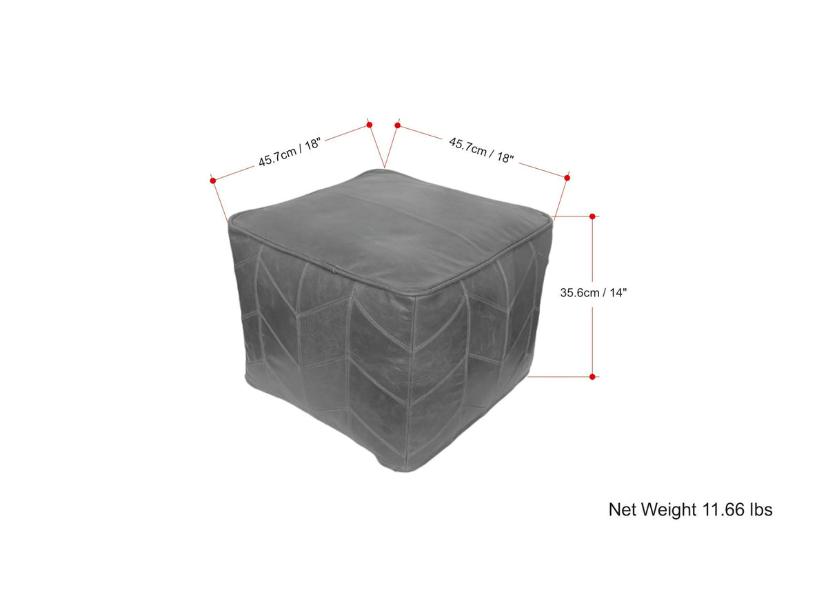 Morden - Square Pouf - Brown by Simpli-Home | Bel Furniture