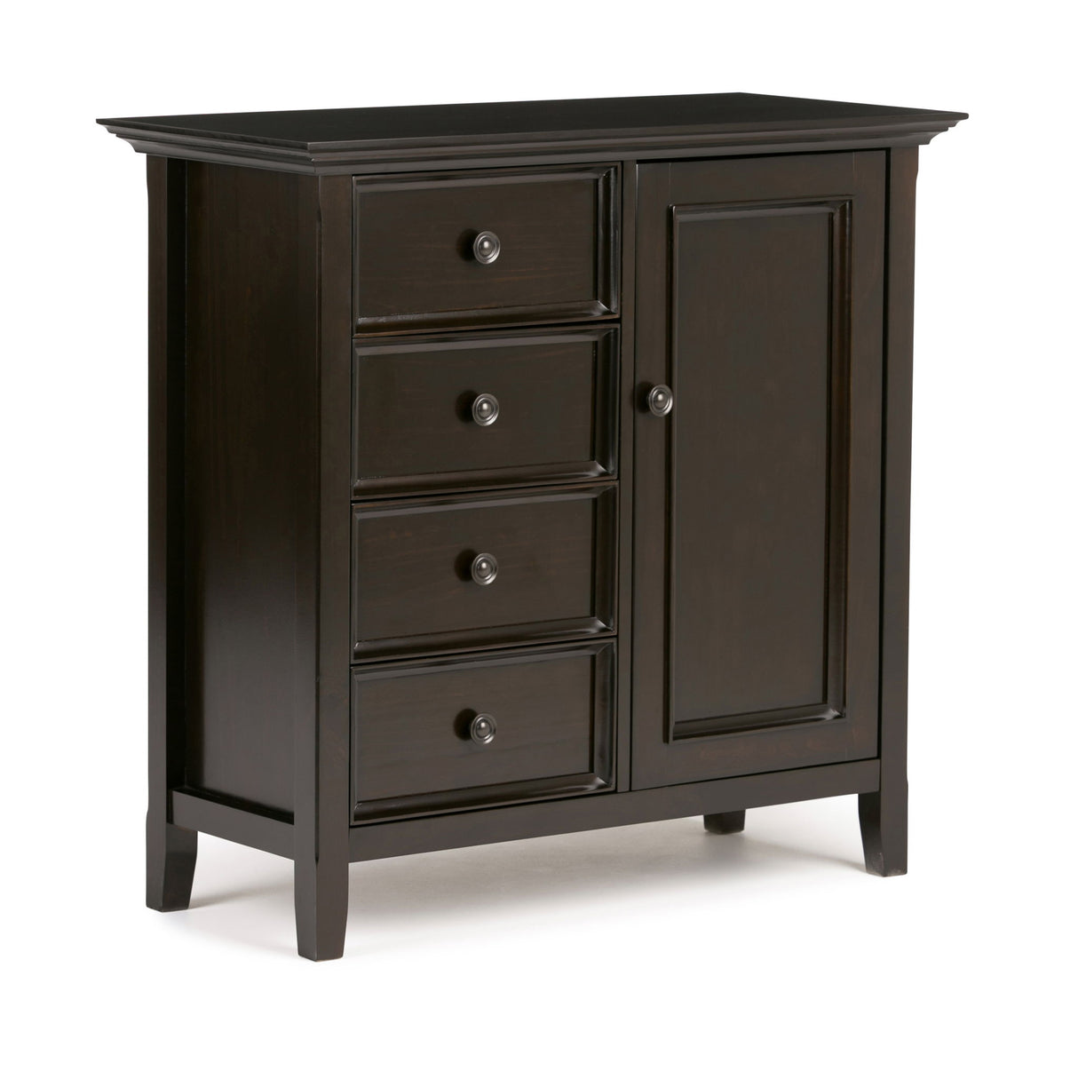 Amherst - Handcrafted Medium Storage Cabinet Dark Brown by Simpli-Home | Bel Furniture