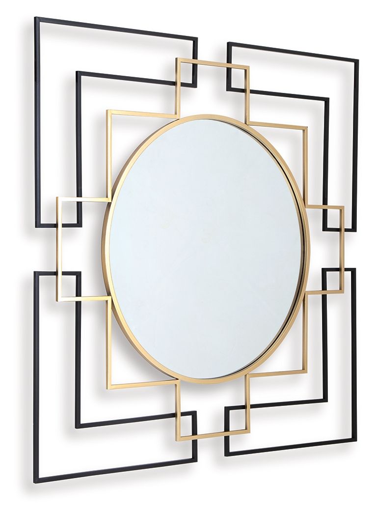 Oceanal - Black / Gold Finish - Accent Mirror by Signature Design by Ashley® | Bel Furniture
