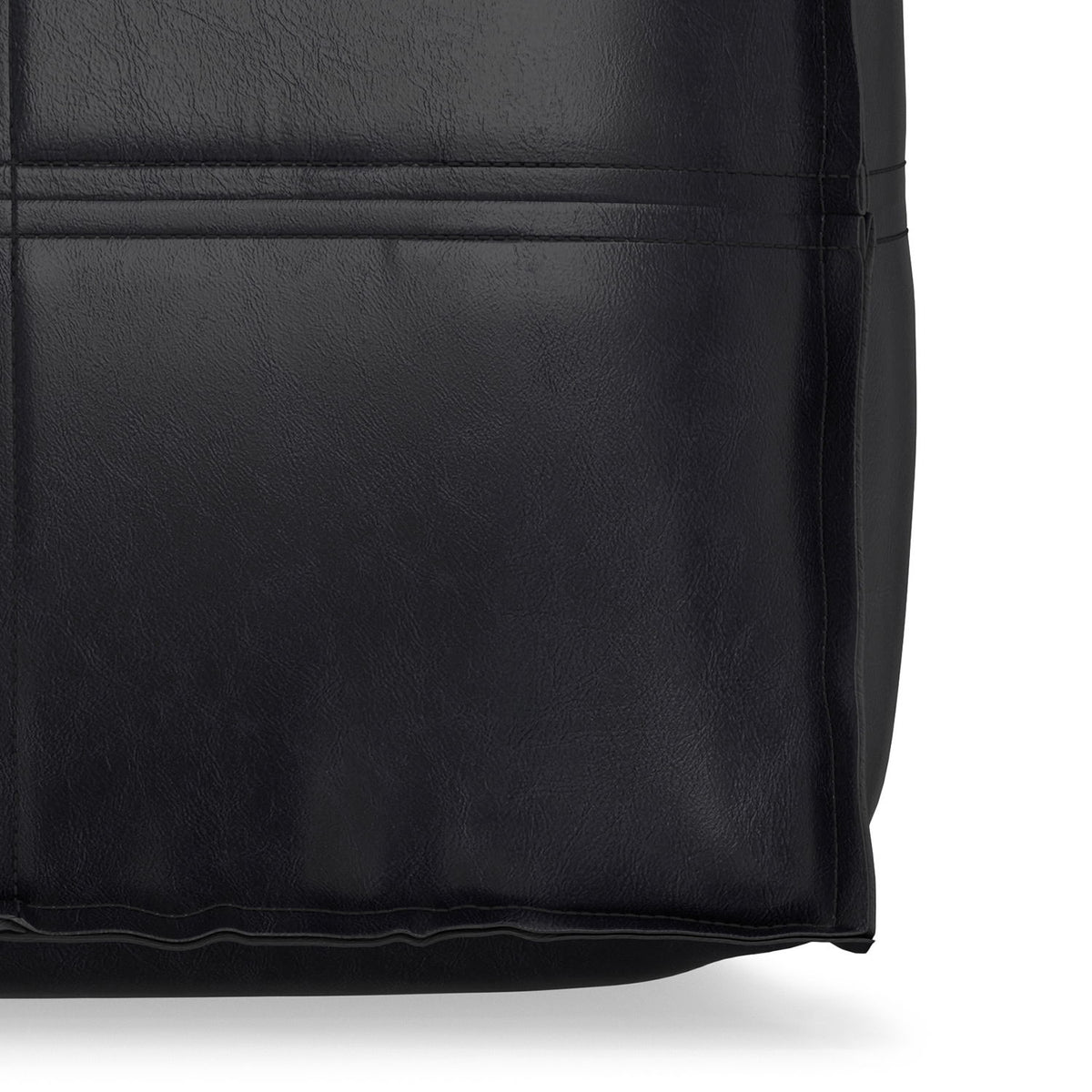 Brody - Square Top Stitched Pouf - Black