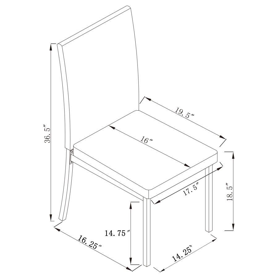 Garza - 5 Piece Rectangular Dining Table Set - Black by CoasterEveryday | Bel Furniture