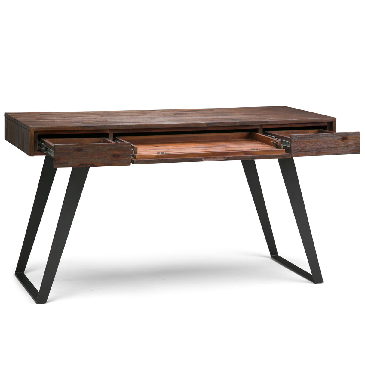 Lowry - Desk - Distressed Charcoal Brown by Simpli-Home | Bel Furniture