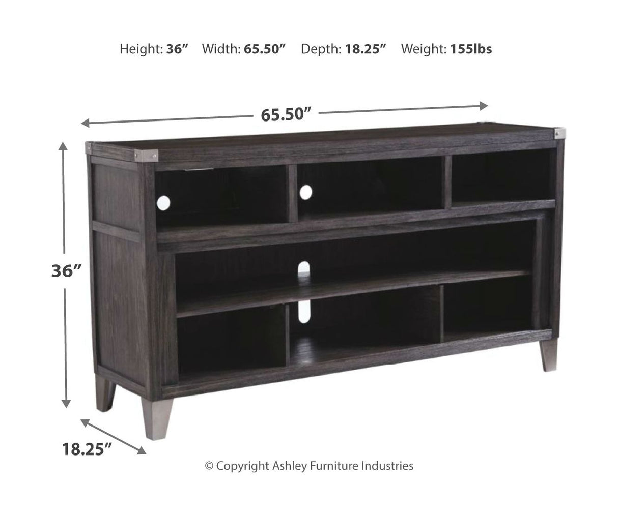 Todoe - Gray - 2 Pc. - 65" TV Stand with Wide Fireplace Insert by Signature Design by Ashley® | Bel Furniture