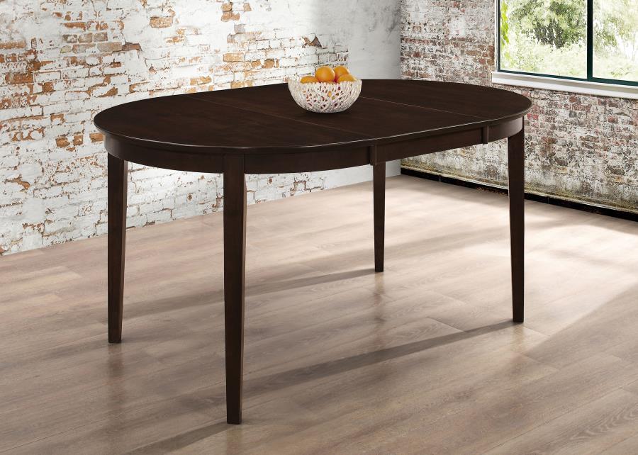 Gabriel - Oval Extension Leaf Dining Table - Cappuccino by CoasterEveryday | Bel Furniture
