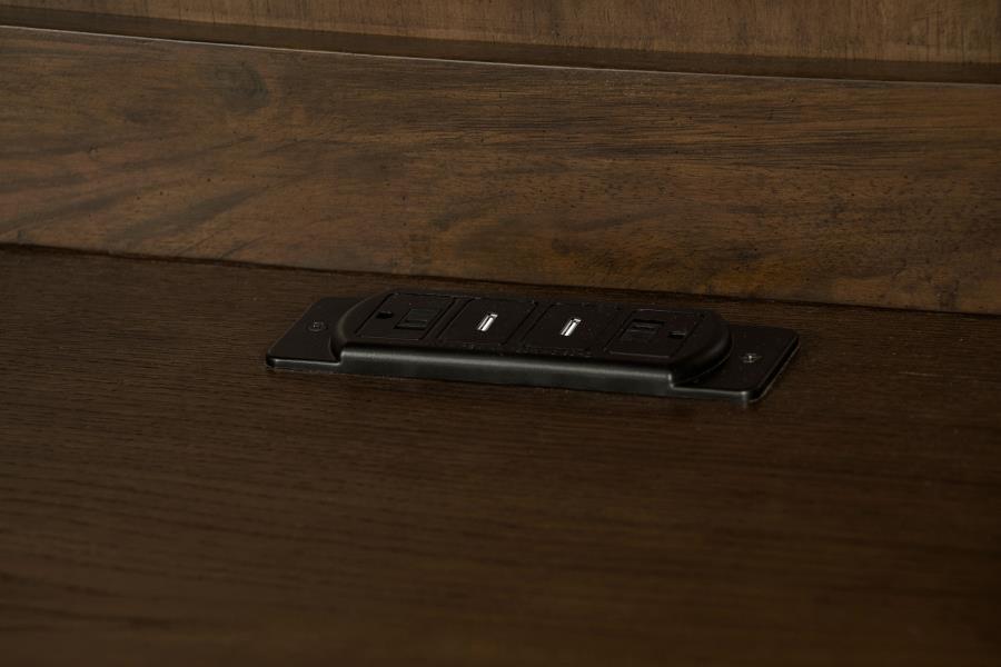 Hartshill - 5-Drawer Credenza With Hutch - Burnished Oak by CoasterElevations | Bel Furniture