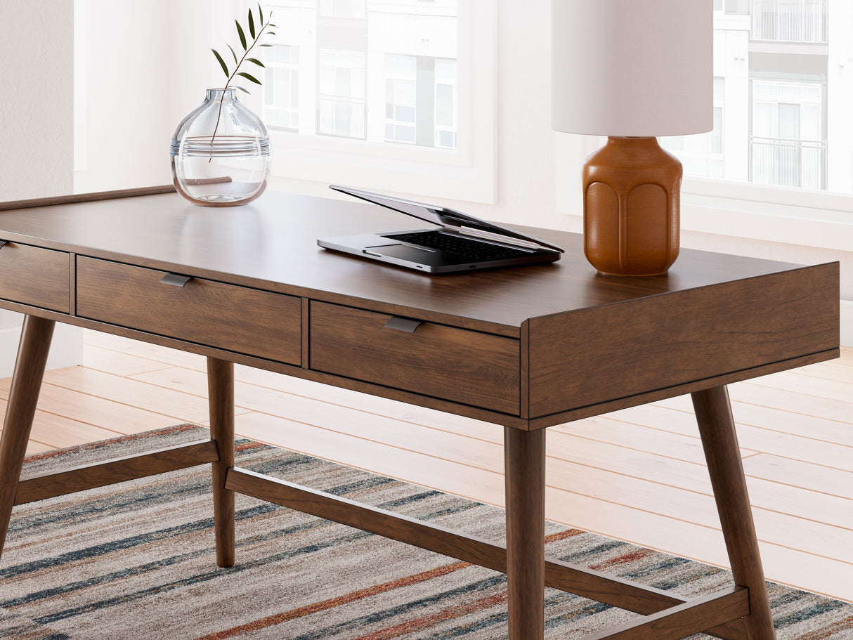 Lyncott - Brown - Home Office Desk by Signature Design by Ashley® | Bel Furniture