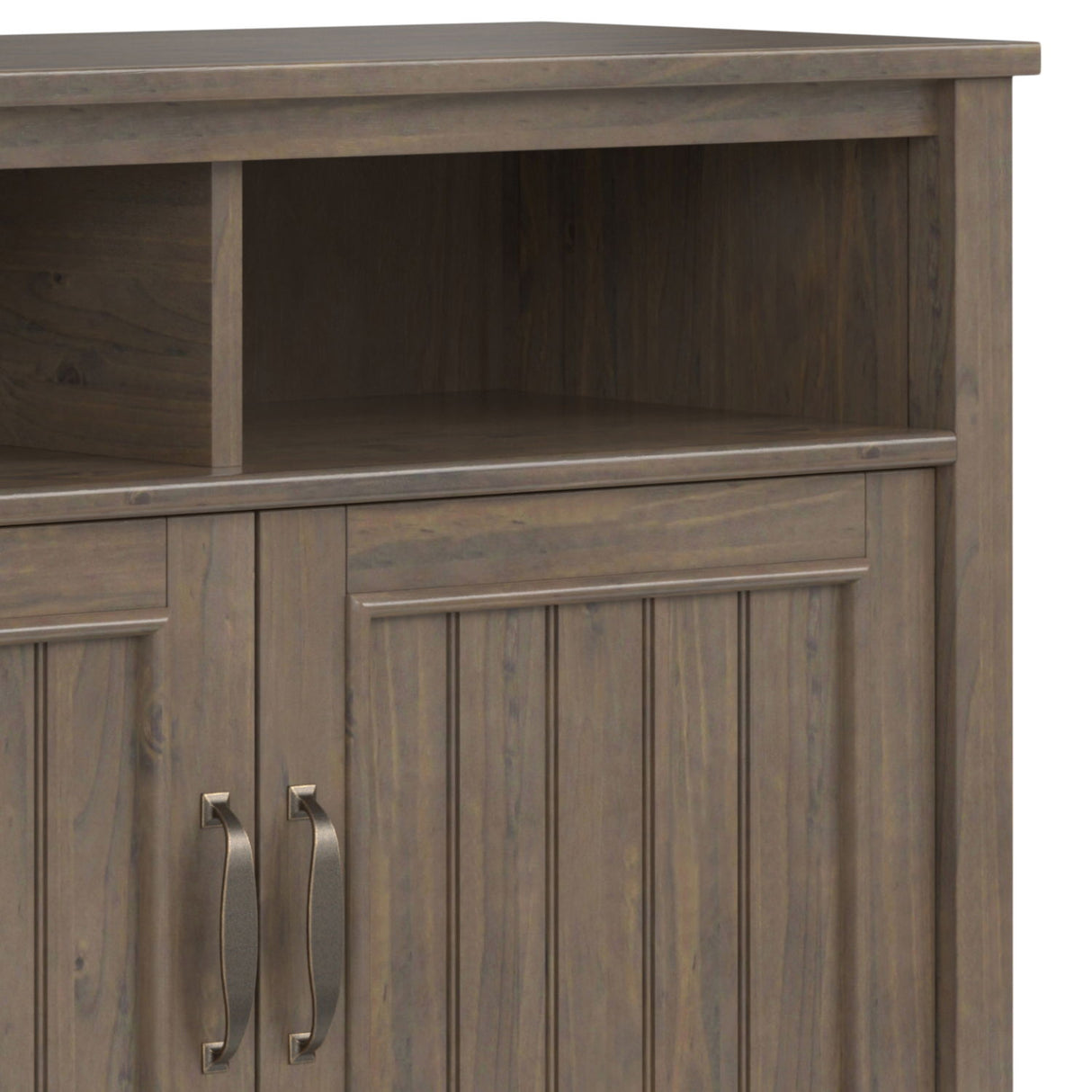 Lev - Medium Storage Cabinet - Smoky Brown by Simpli-Home | Bel Furniture