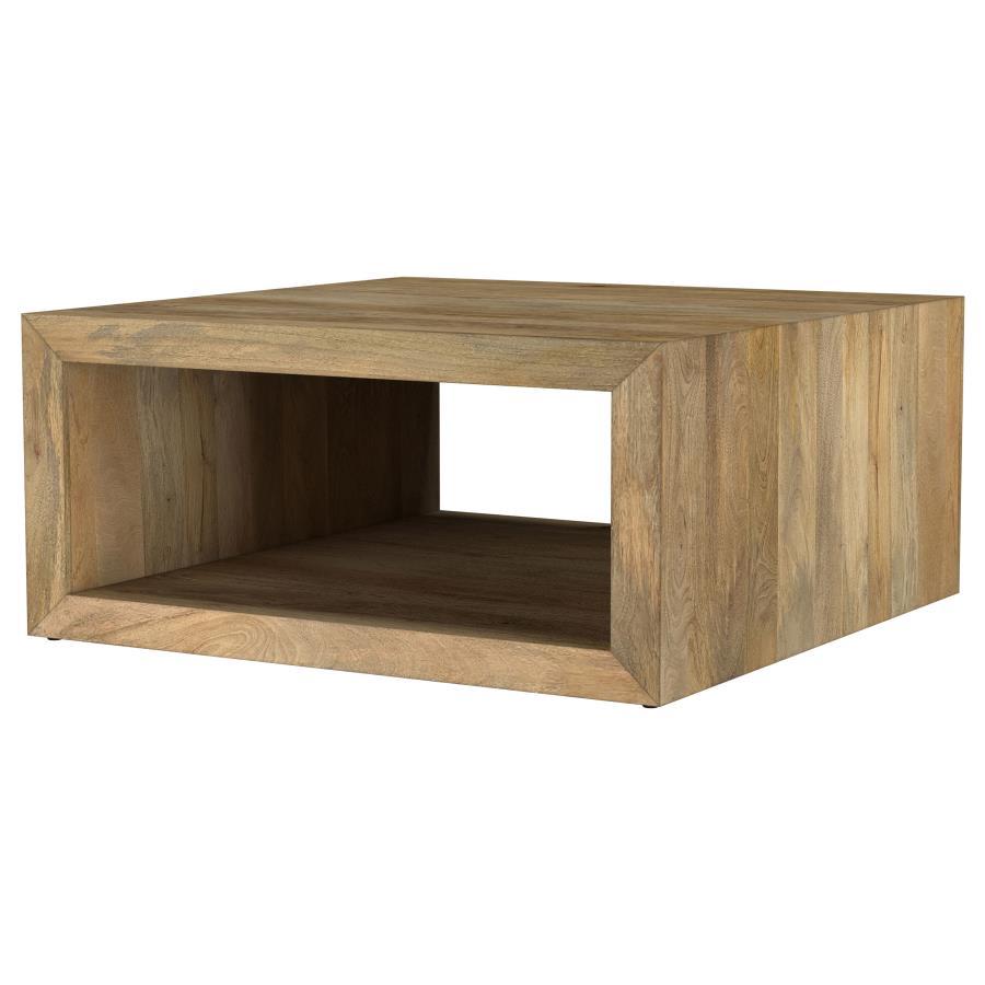 Benton - Square Solid - Mango Wood Coffee Table - Natural by Coaster Fine Furniture | Bel Furniture