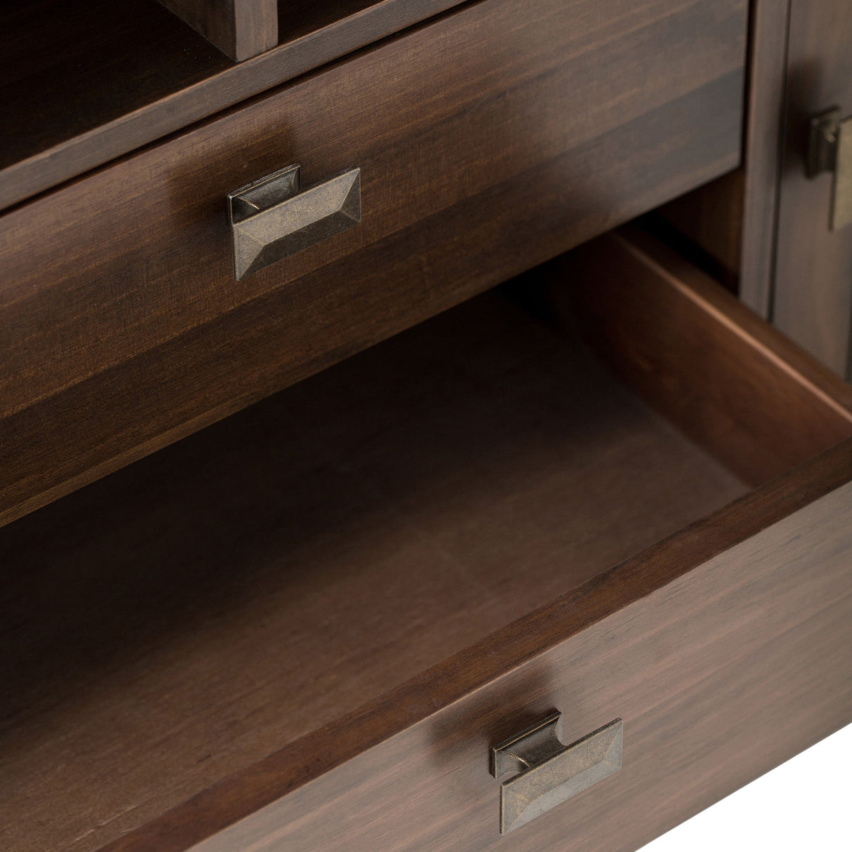 Artisan - TV Media Stand - Natural Aged Brown by Simpli-Home | Bel Furniture