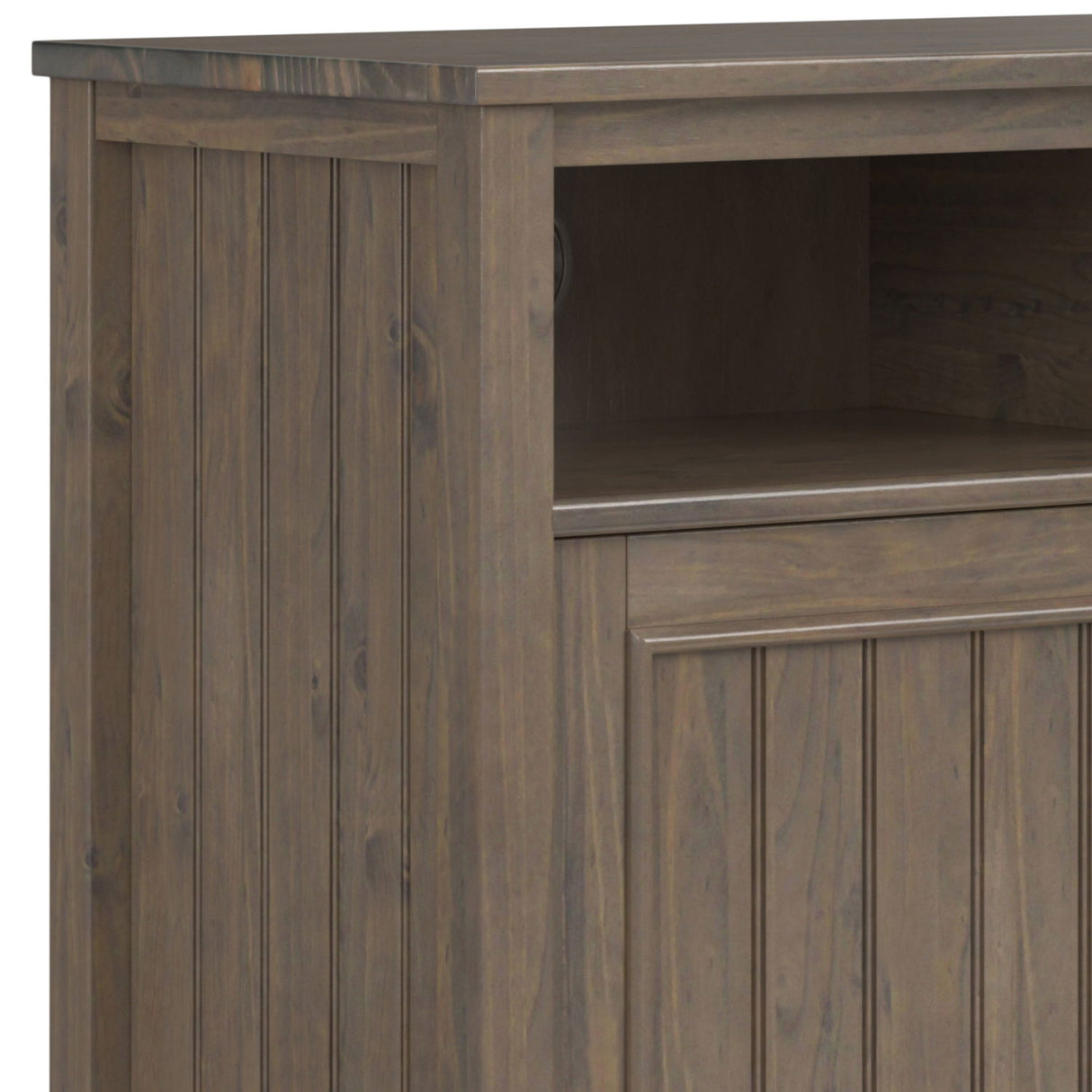 Lev - Medium Storage Cabinet - Smoky Brown by Simpli-Home | Bel Furniture