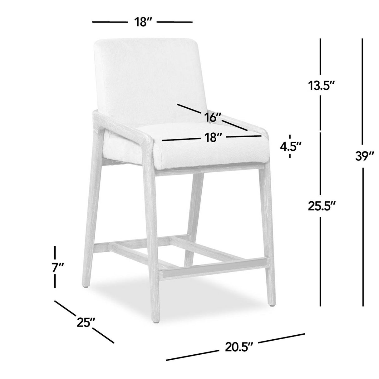Arizona - Solid Ash Upholstered Counter Stool With Rope Detail - Creme De La Creme White by Jennifer Taylor Home | Bel Furniture