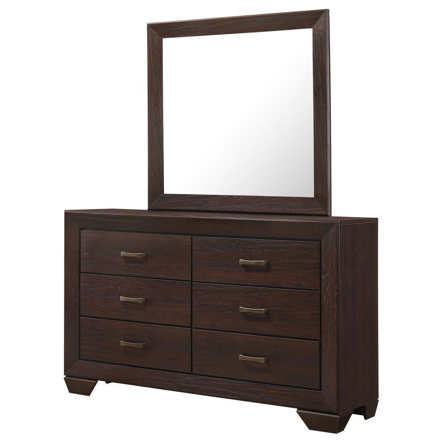 Kauffman - 6-Drawer Dresser with Mirror by CoasterEveryday | Bel Furniture