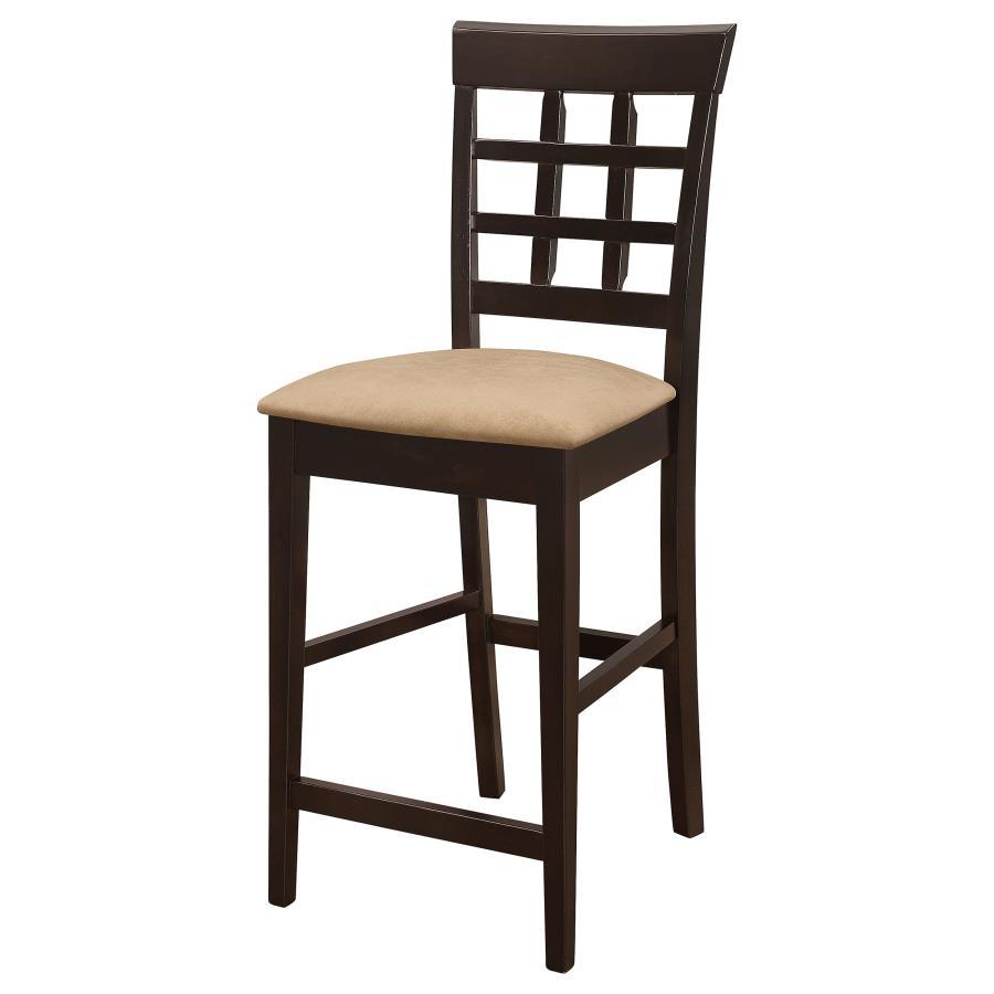 Gabriel - Lattice Back Counter Chair (Set of 2) - Cappuccino by CoasterEveryday | Bel Furniture