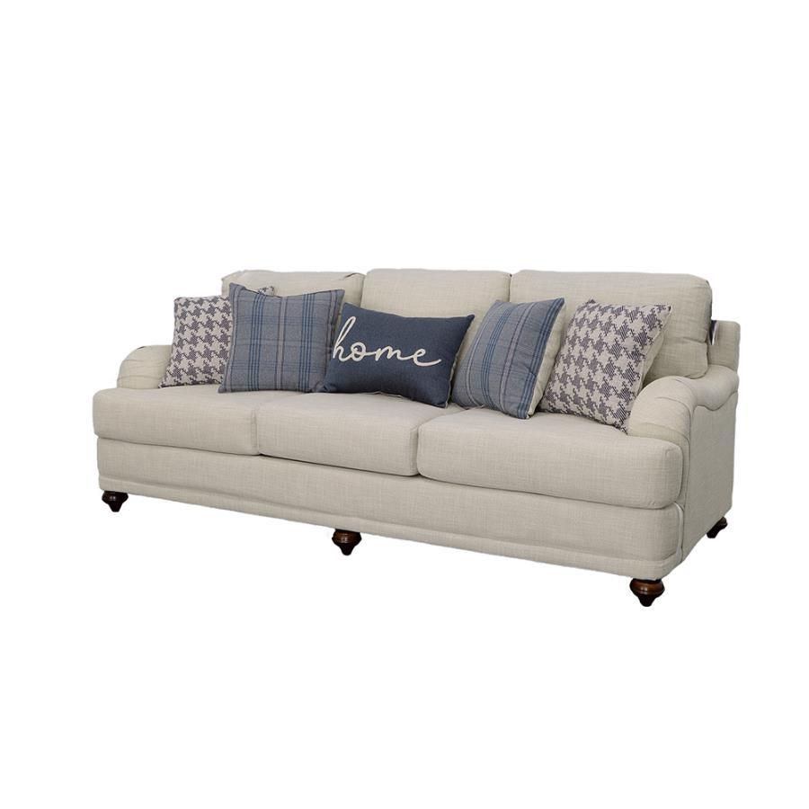 Glenn - Upholstered English Arm Sofa - Light Gray And Blue by CoasterElevations | Bel Furniture