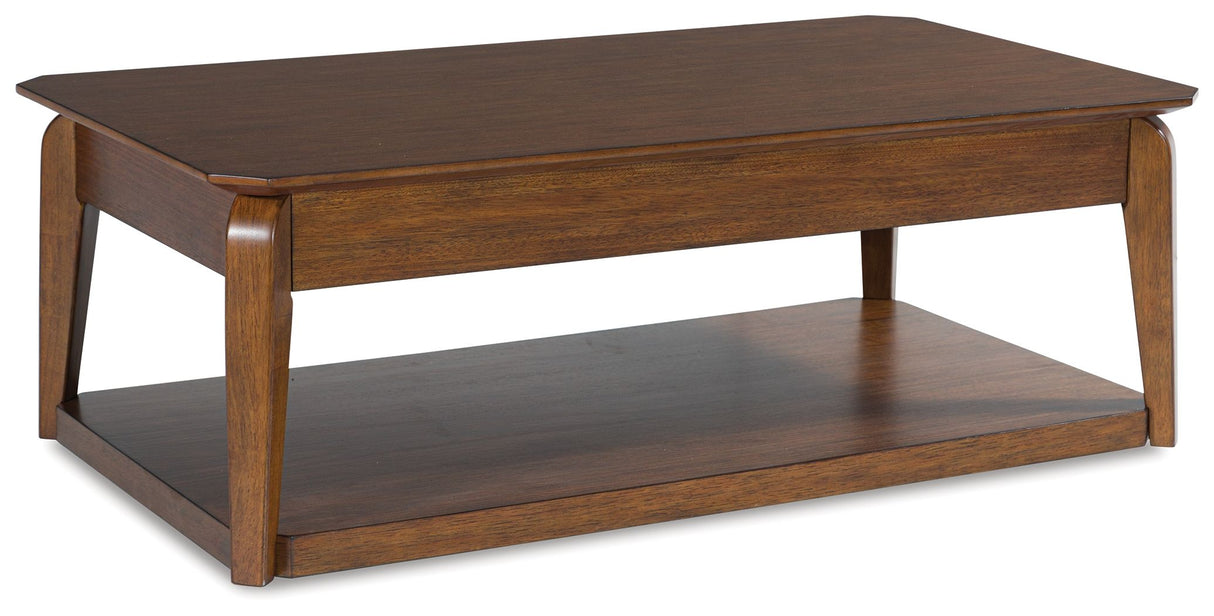 Trenmour - Medium Brown - Rectangular Cocktail Table by Signature Design by Ashley® | Bel Furniture