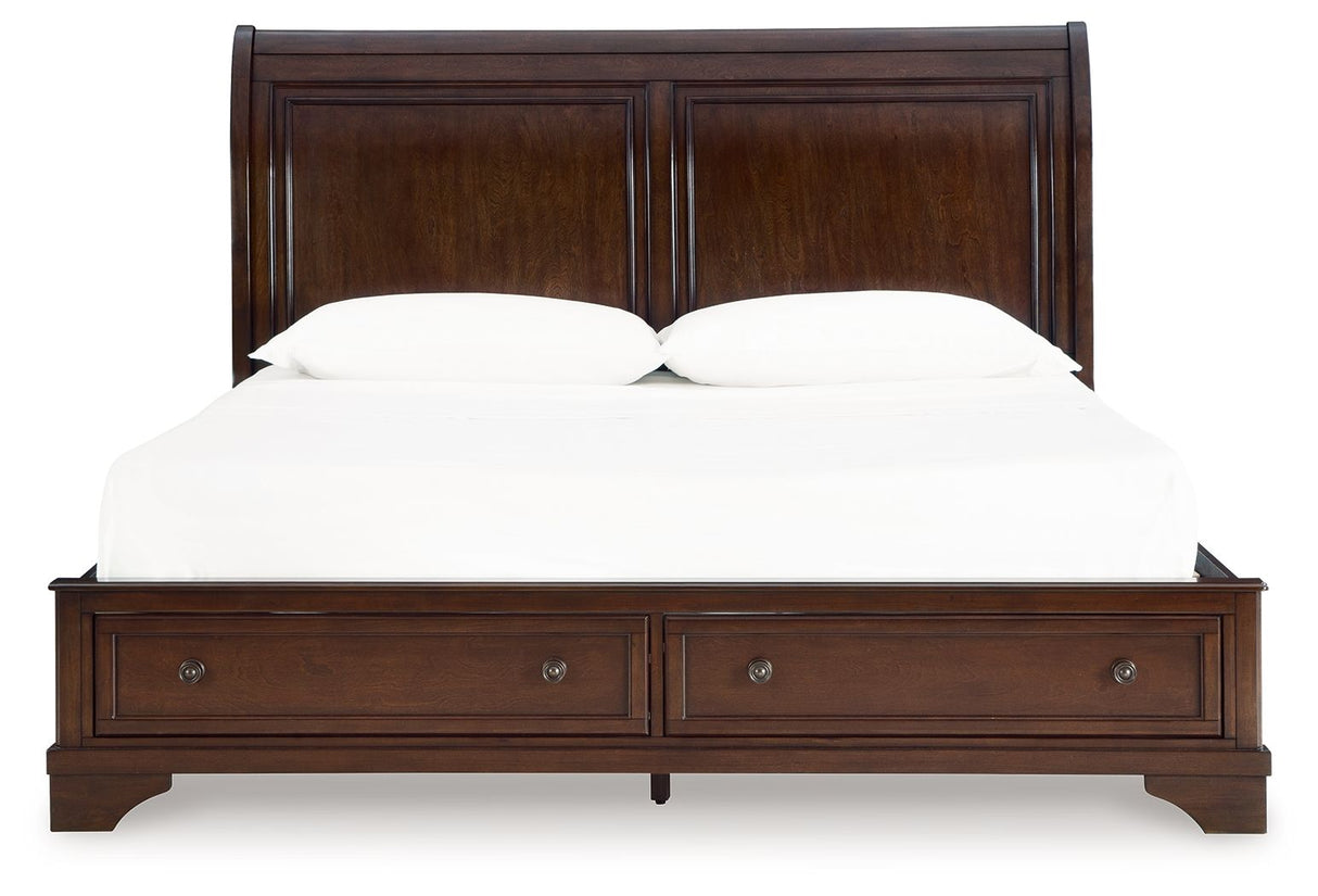 Trellington - Brown - King Sleigh Storage Bed by Signature Design by Ashley® | Bel Furniture