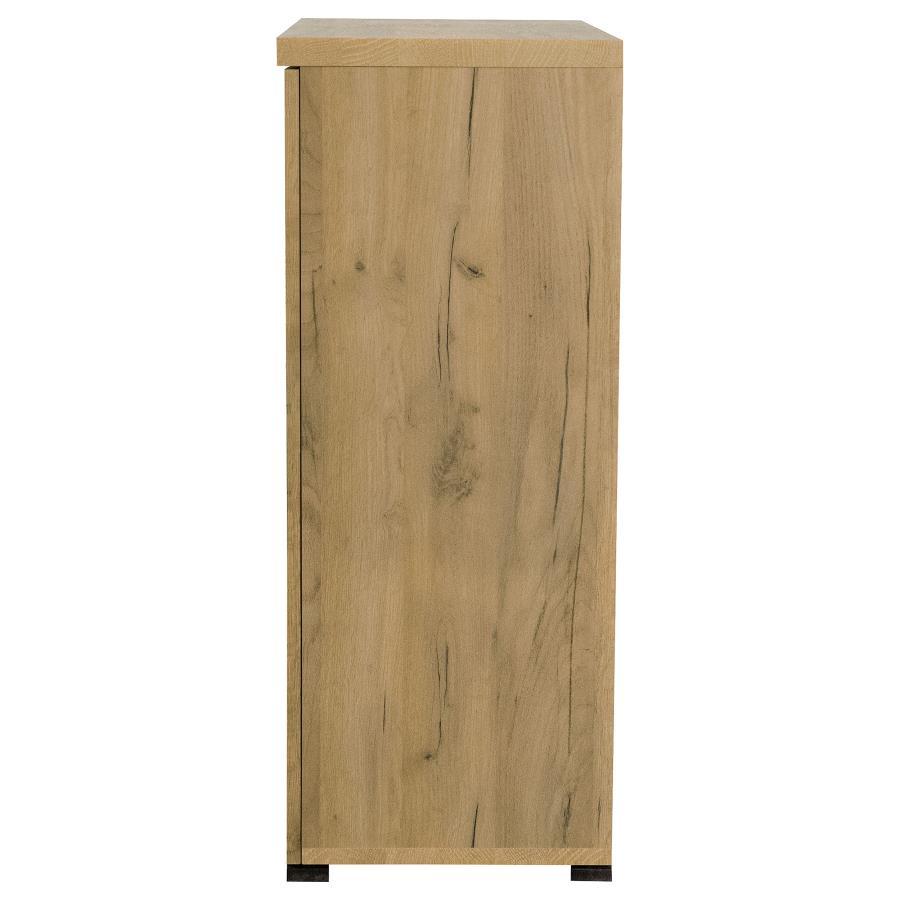 Bristol - 6-Shelf Engineered Wood Shoe Cabinet - Golden Oak by CoasterEveryday | Bel Furniture