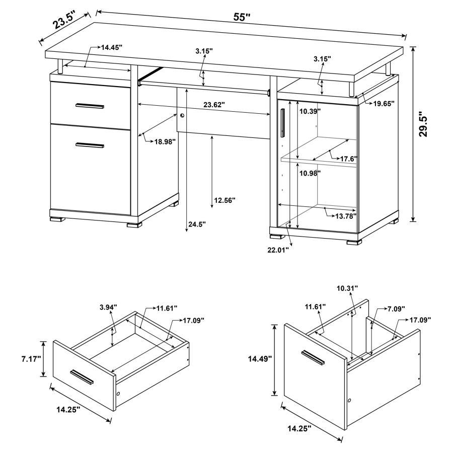 Tracy - 2-Drawer Office Computer Desk by CoasterEveryday | Bel Furniture